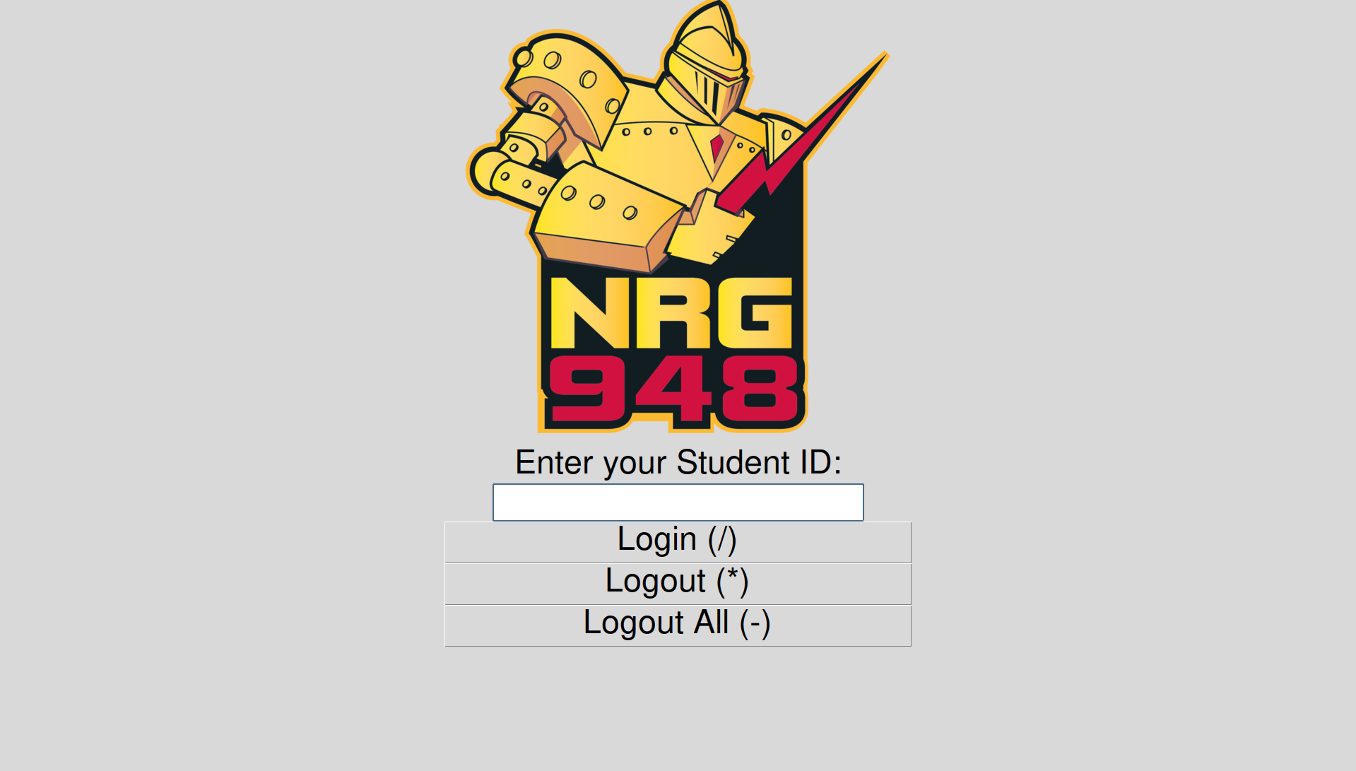 Image of a login kiosk UI
